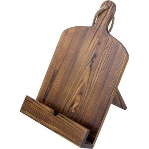 Cookbook Stand Recipe Book Holder with Brown Wood Cutting Board Design